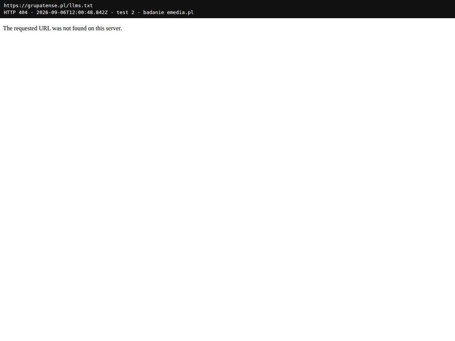 Adres /llms.txt w przeglądarce, Grupa TENSE