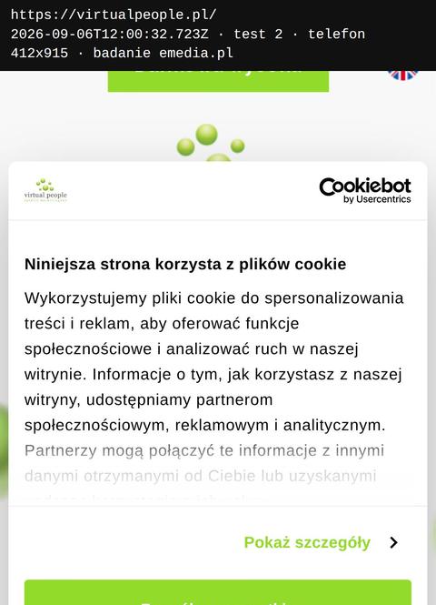 Strona główna na telefonie, Virtual People