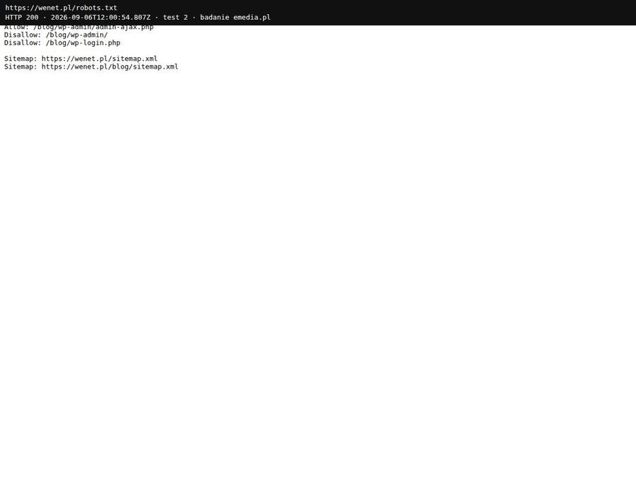 Plik robots.txt w przeglądarce, WeNet Group