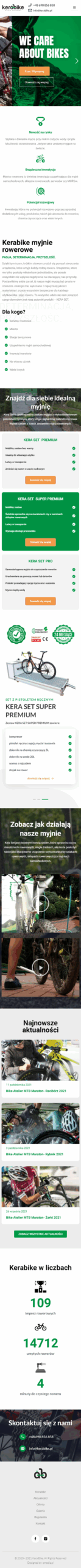 Strona internetowa kerabike.pl - zrzut mobile