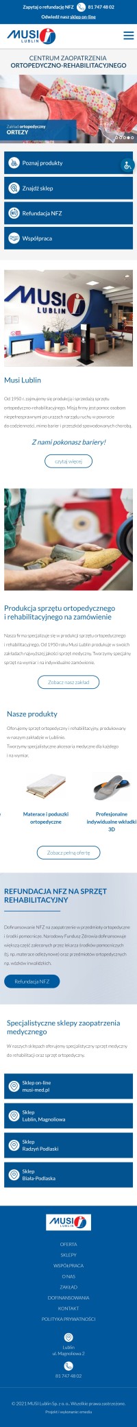 Strona internetowa musi-lublin.pl - zrzut mobile