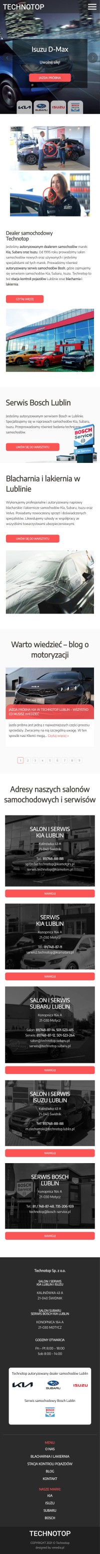Strona internetowa technotop.pl - zrzut mobile