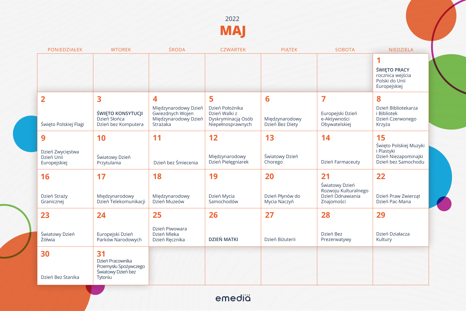 Kartka Z Kalendarza Maj 1