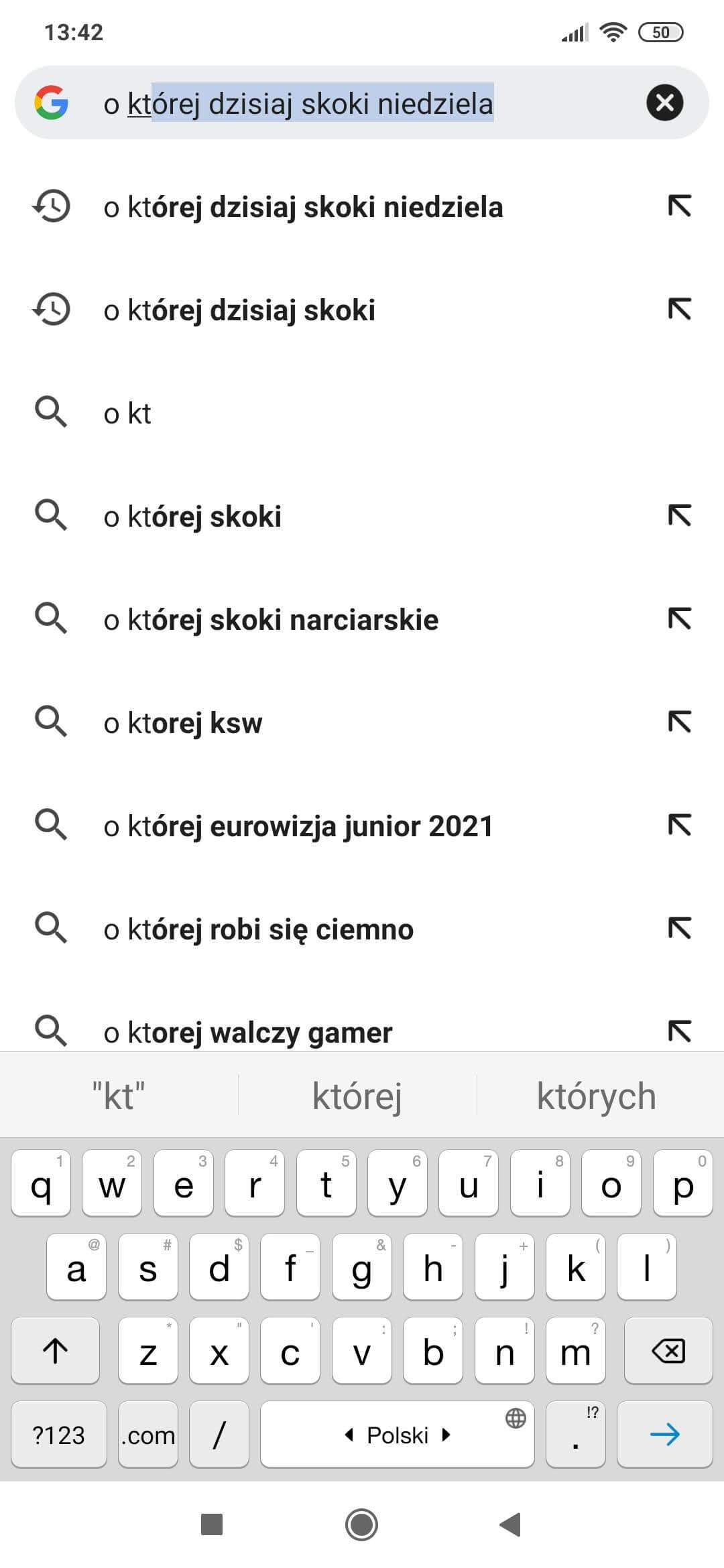 O Ktorej Dzis Skoki Google