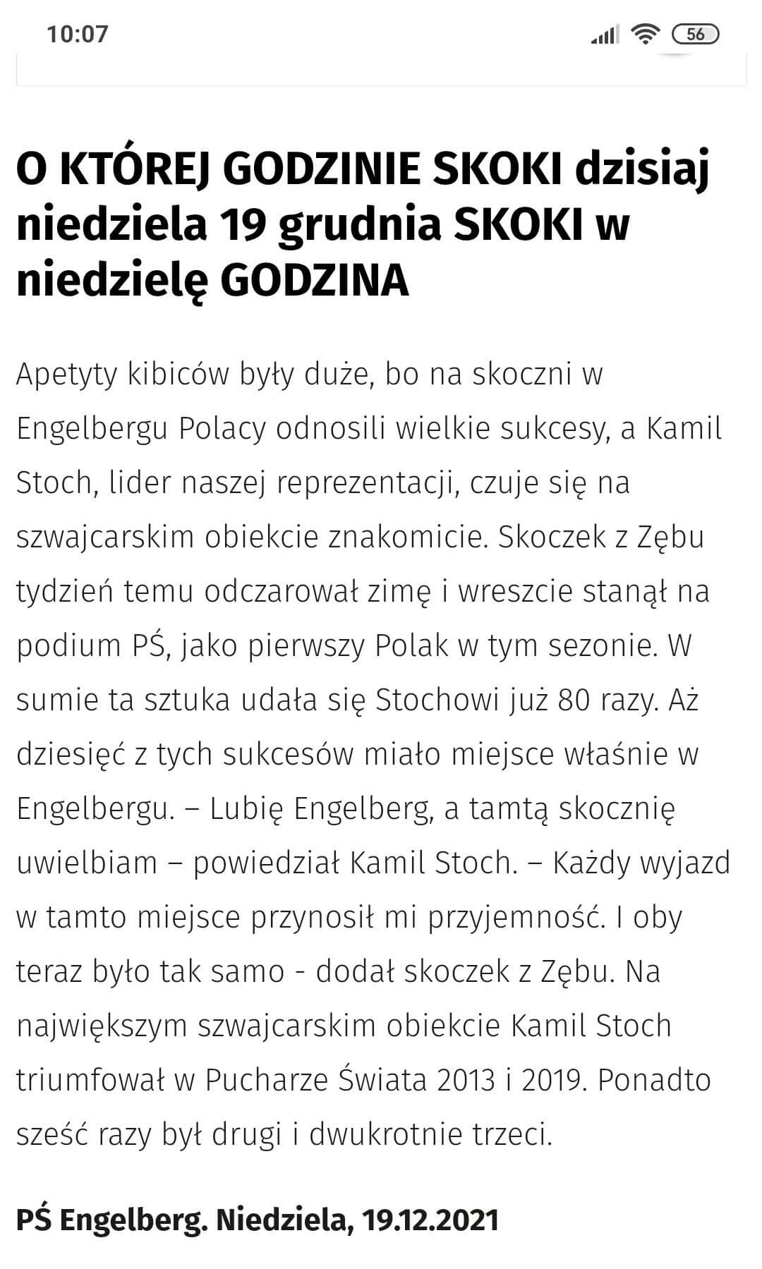 O Ktorej Godzinie Skoki Dzisiaj Optymalizacja