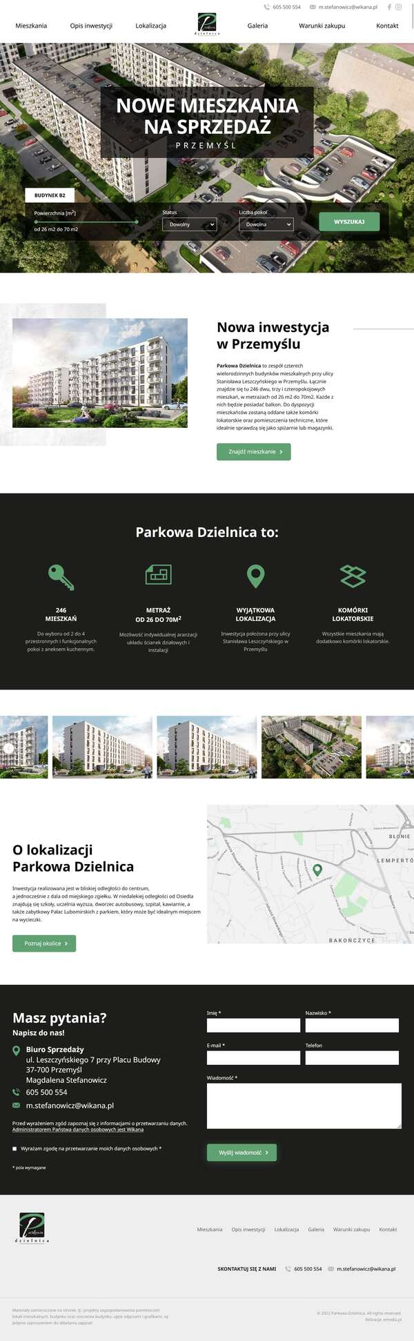 Strona internetowa parkowadzielnica.pl - zrzut desktop