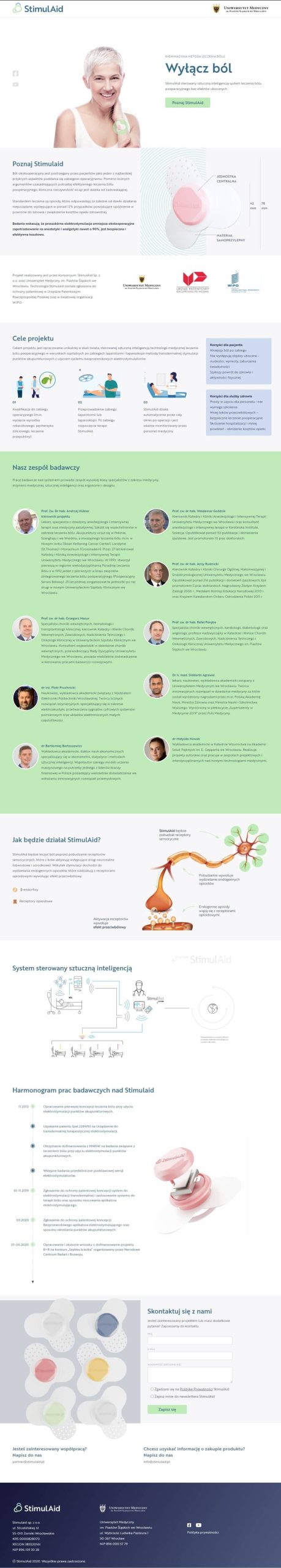 Strona internetowa stimulaid.pl - zrzut desktop
