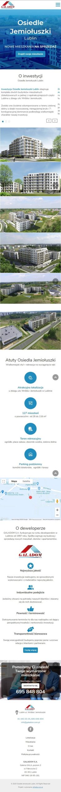 Strona internetowa jemioluszki.galadom.pl - zrzut mobile