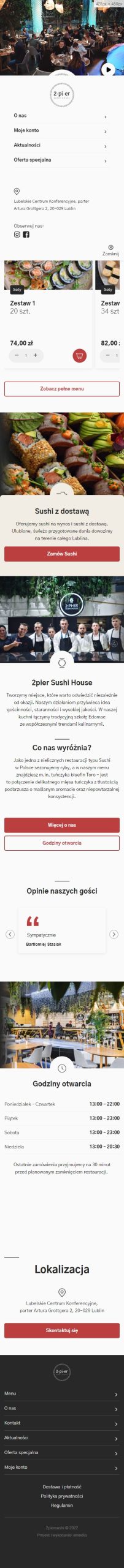 2piersushi.pl – sklep internetowy dla restauracji - zrzut mobile