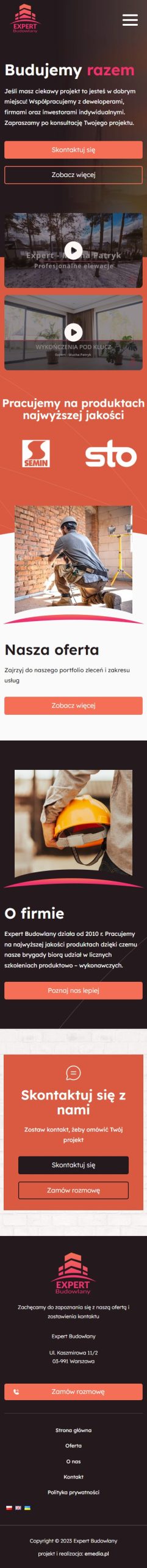 expertbudowlany.pl – usługi budowlane - zrzut mobile
