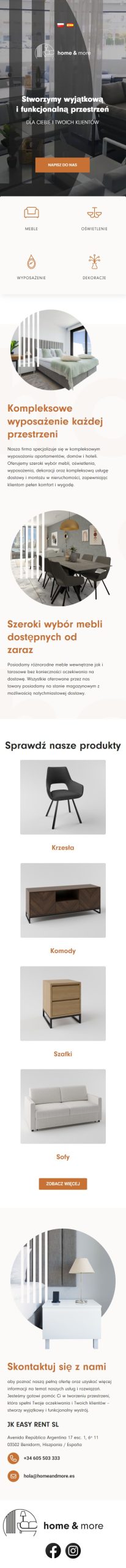 Home & more – wyposażenie wnętrz na rynek hiszpański - zrzut mobile