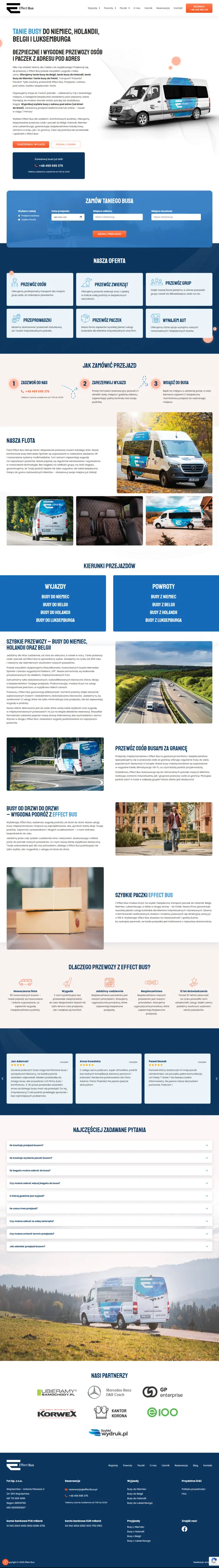 efectbus.pl – strona www firmy transportowej - zrzut desktop