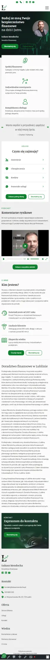 lukaszmendocha.pl – strona doradcy finansowego - zrzut mobile