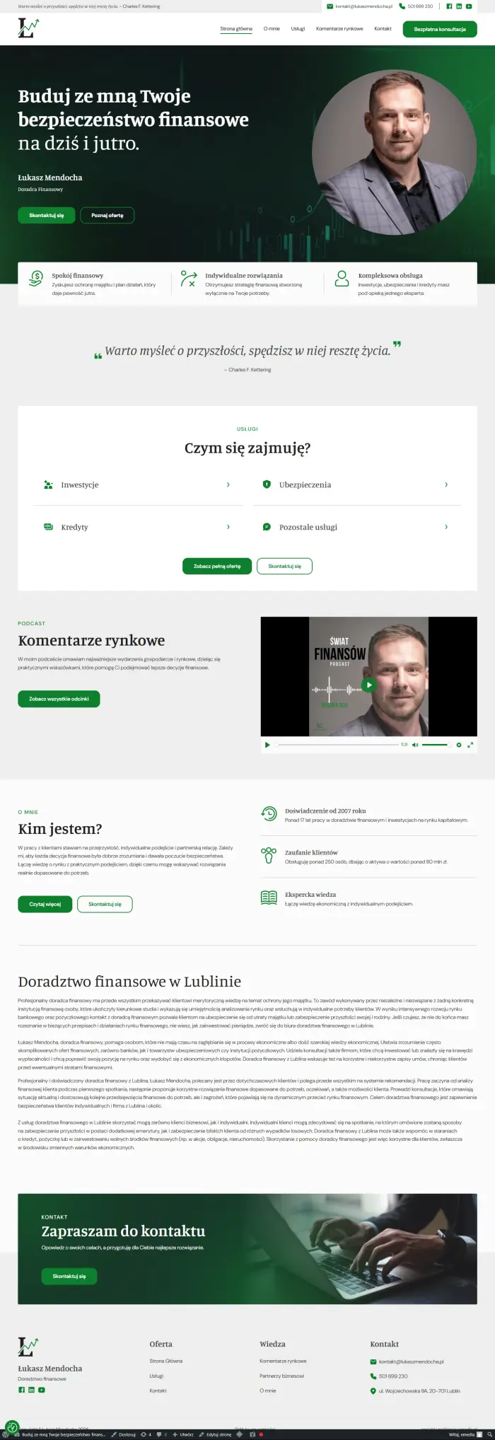 lukaszmendocha.pl – strona doradcy finansowego - zrzut desktop
