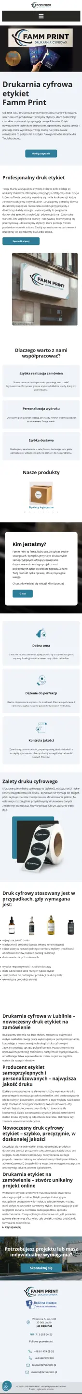 famprint.pl – drukarnia cyfrowa - zrzut mobile