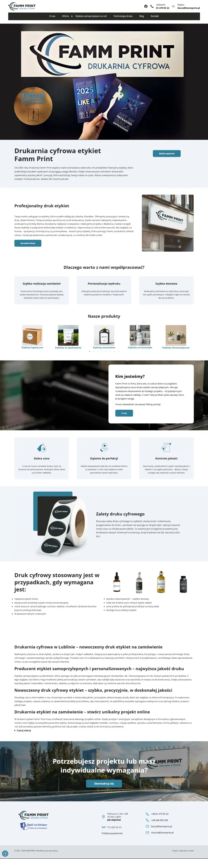 famprint.pl – drukarnia cyfrowa - zrzut desktop