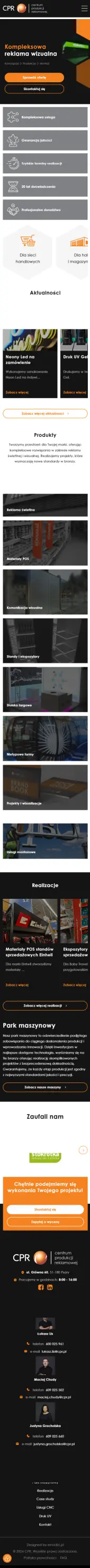 cpr.pl – Centrum Produkcji Reklamowej - zrzut mobile