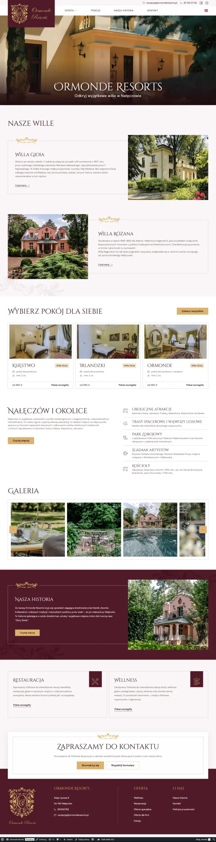 ormonderesorts.pl – storna hotelu w Nałęczowie - zrzut desktop