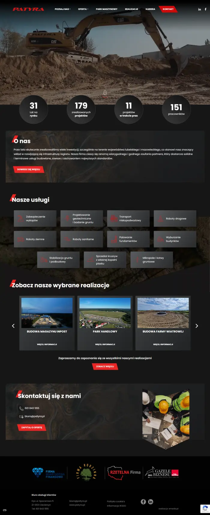 patyra.pl – firma budowalna - zrzut desktop