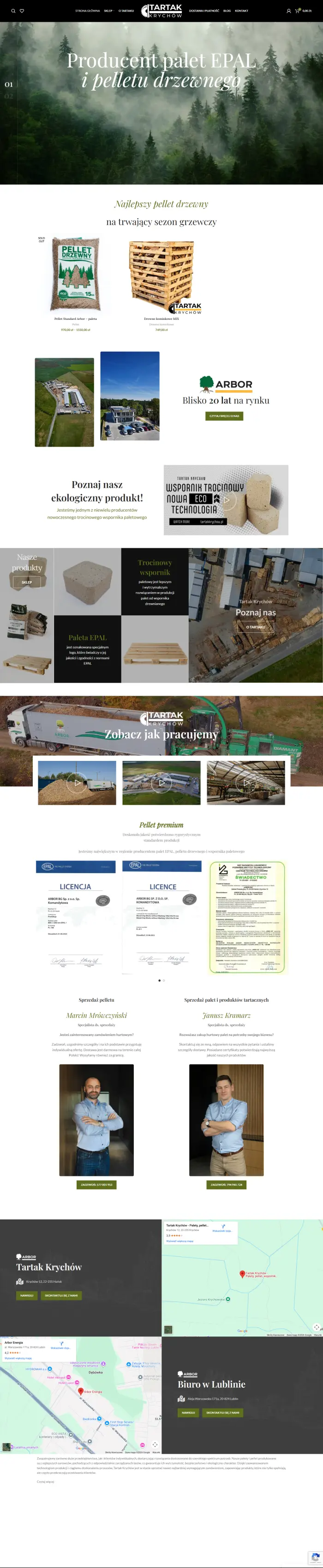 tartakkrychow.pl – strona www tartaku - zrzut desktop