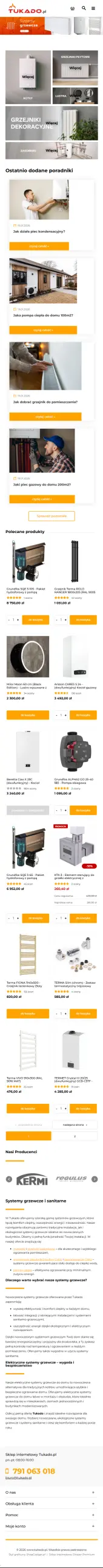 tukado.pl – sklep internetowy z branży instalacyjnej - zrzut mobile