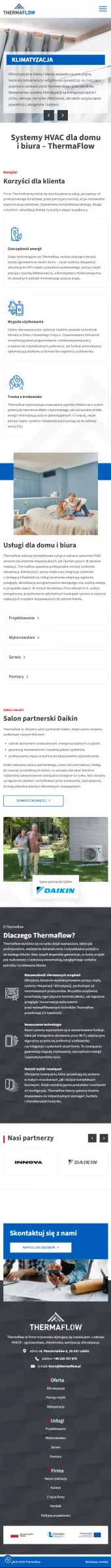 thermaflow.pl – strona firmy z branży OZE - zrzut mobile
