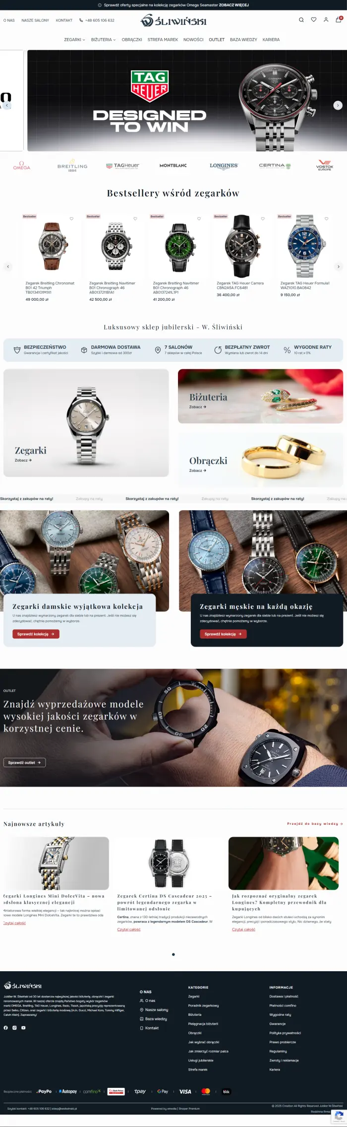 wsliwinski.pl – sklep internetowy z branży zegarków luksusowych - zrzut desktop