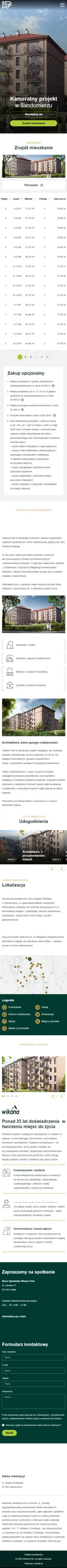 wikanapark.pl – strona inwestycji developerskiej - zrzut mobile
