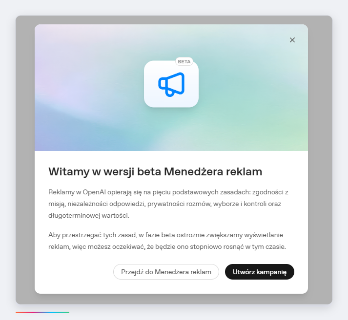 Pięć zasad reklamowych OpenAI w panelu