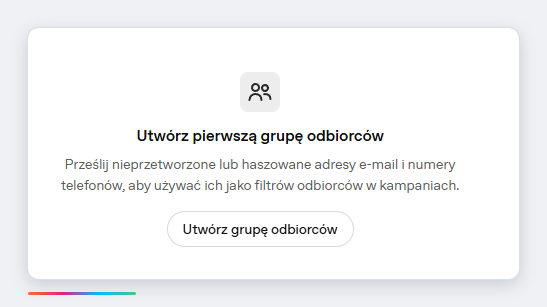 Pusty stan sekcji grup odbiorców