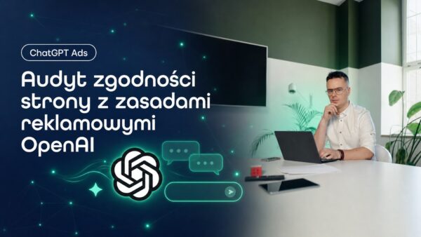 Okładka strony Audyt zgodności strony z zasadami reklamowymi OpenAI. Grzegorz Wysocki, emedia