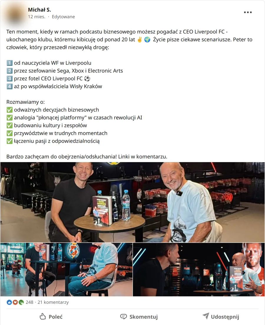 Zrzut posta Michał S. z 17.09.2025, 248 reakcji i 21 komentarzy