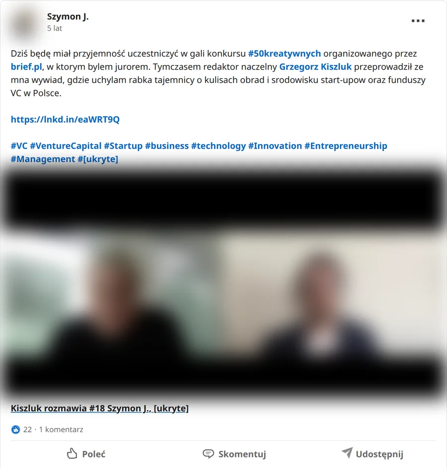 Zrzut posta Szymon J. z 28.09.2020, 22 reakcje i 1 komentarz