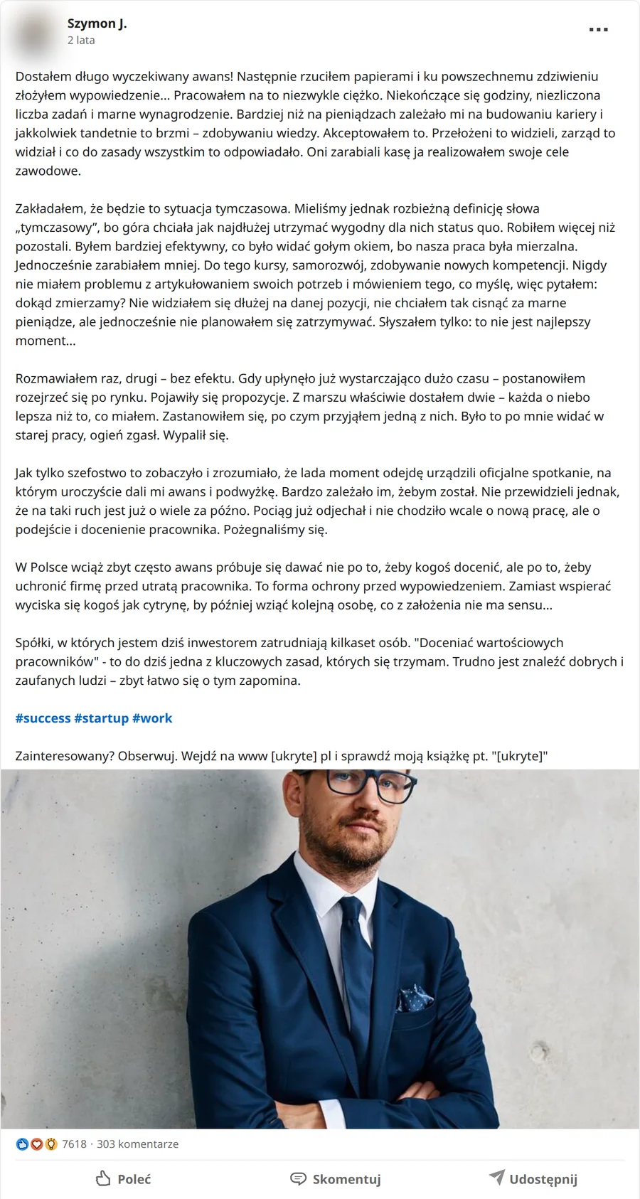 Zrzut posta Szymon J. z 22.05.2024, 7618 reakcji i 303 komentarze
