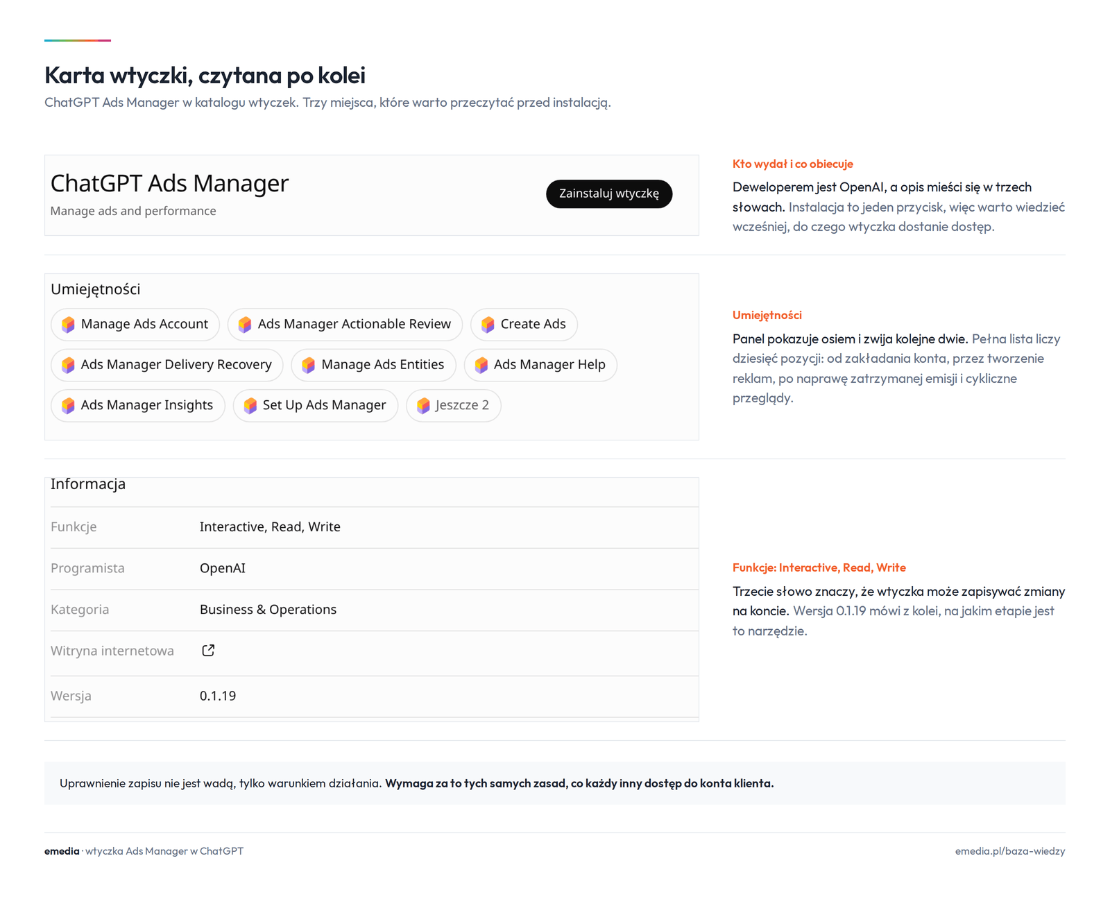 Kampanie prowadzone rozmową: wtyczka Ads Manager w ChatGPT