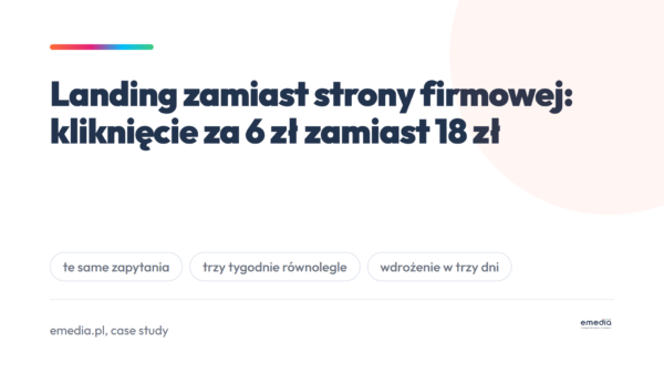 Kliknięcie za 6 zł zamiast 18 zł: strona docelowa pod kampanie Google Ads dla ośrodka terapii