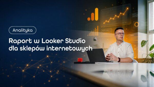 Okładka strony Raport w Looker Studio dla e-commerce z implementacją i rocznym supportem. Grzegorz Wysocki, emedia