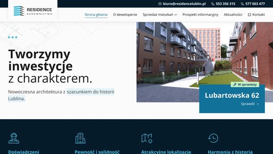 residencelublin.pl - strona dewelopera mieszkaniowego