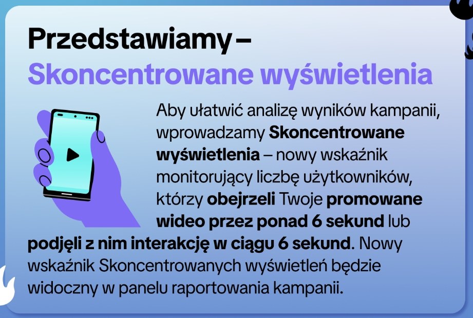 Opis wskaźnika Skoncentrowane wyświetlenia z komunikatu TikTok Promote