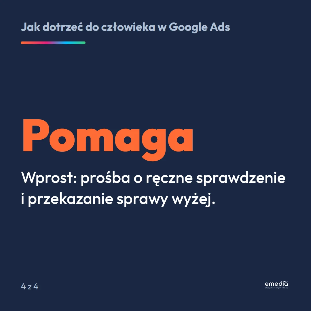 Pomaga: prośba o ręczne sprawdzenie i przekazanie sprawy wyżej